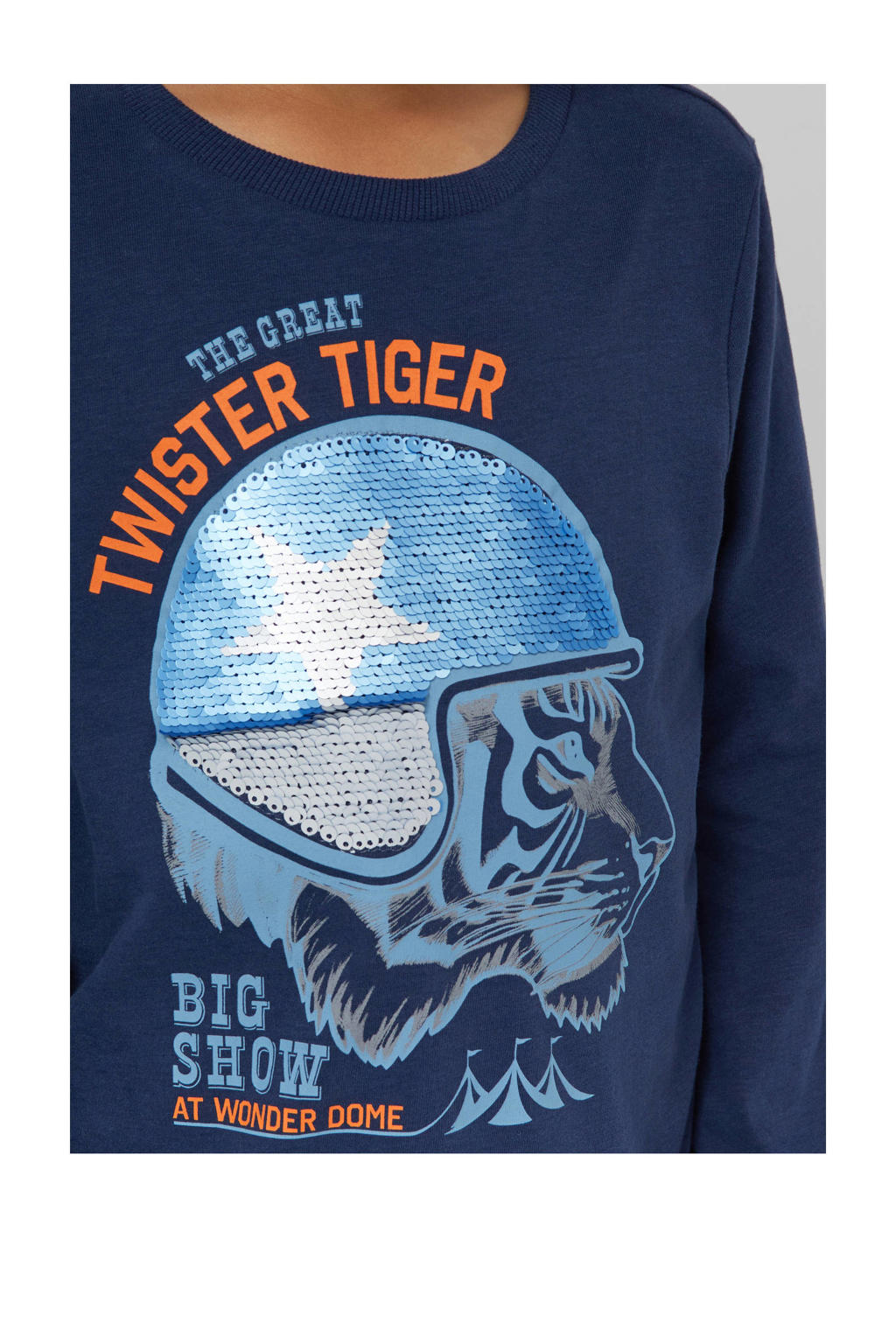 s.Oliver longsleeve met tekst hardblauw s.Oliver longsleeve met tekst hardblauw