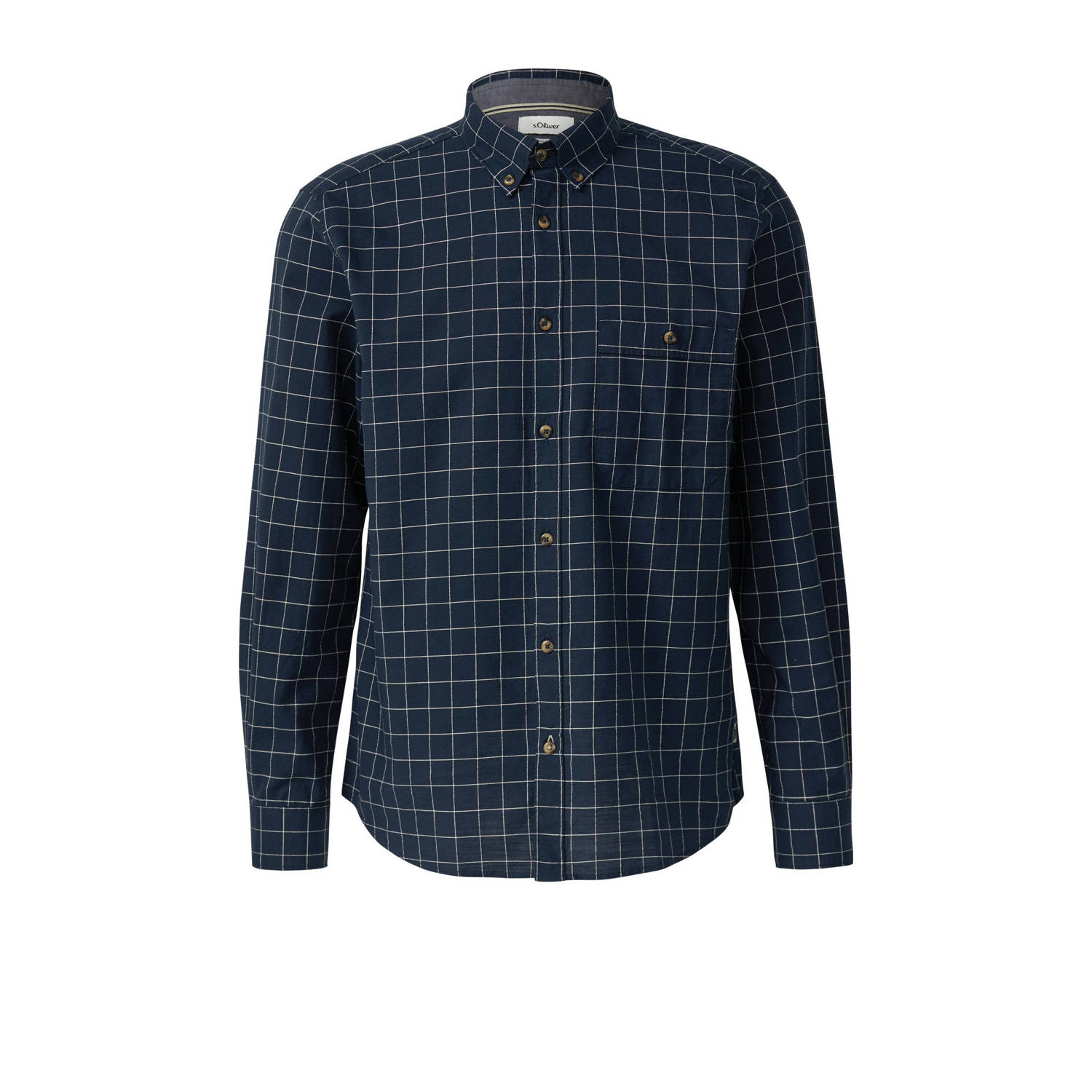 S.Oliver casual overhemd donkerblauw
