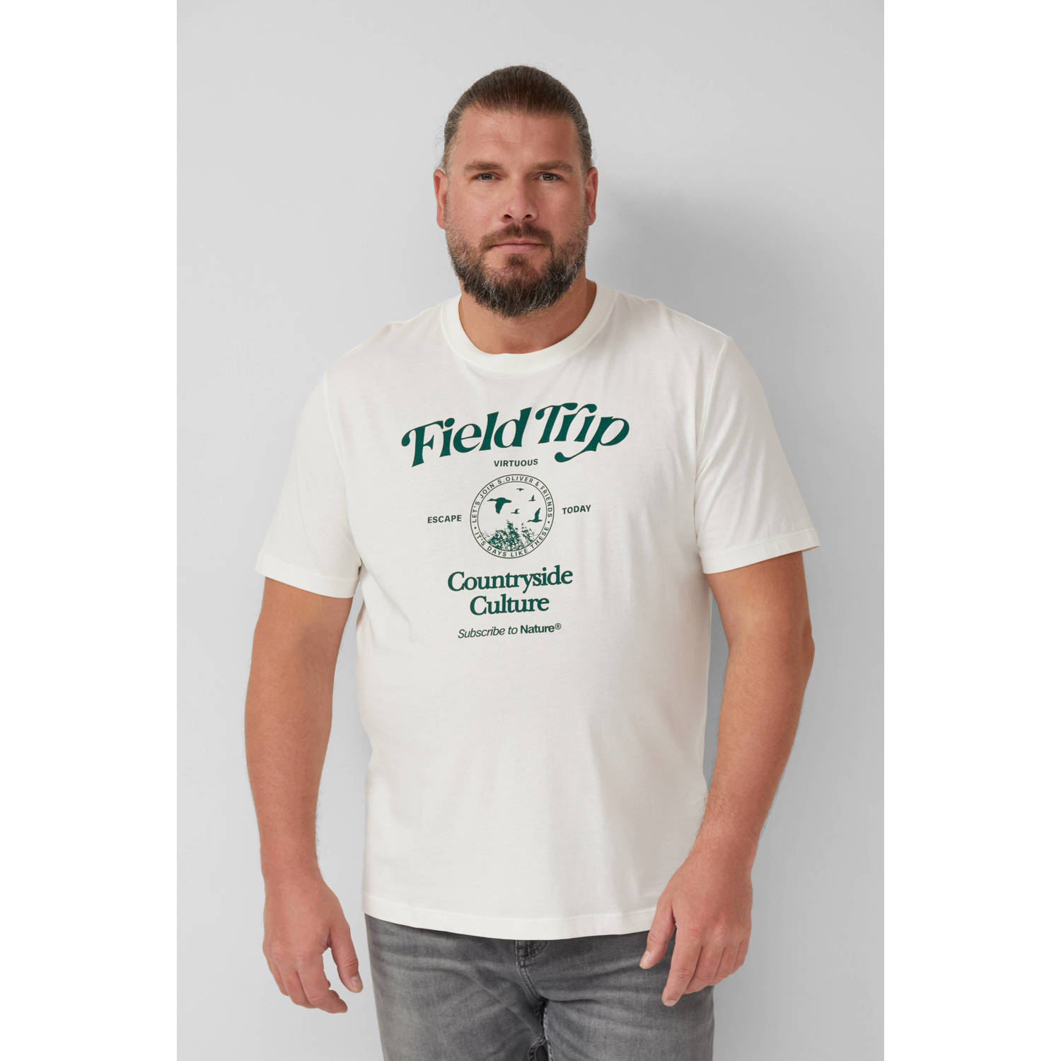 S.Oliver Big Size regular T-shirt wit
