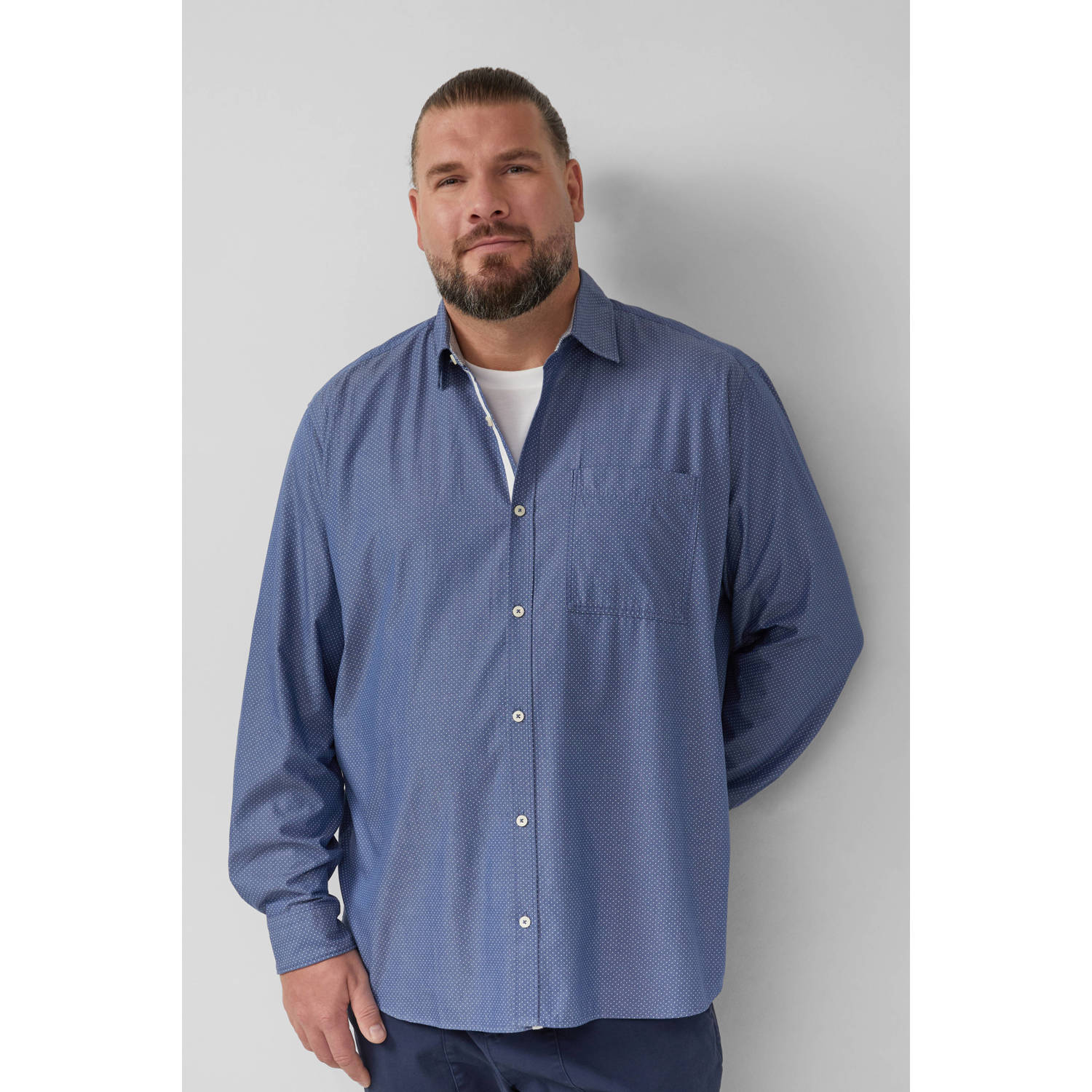 S.Oliver casual overhemd blauw
