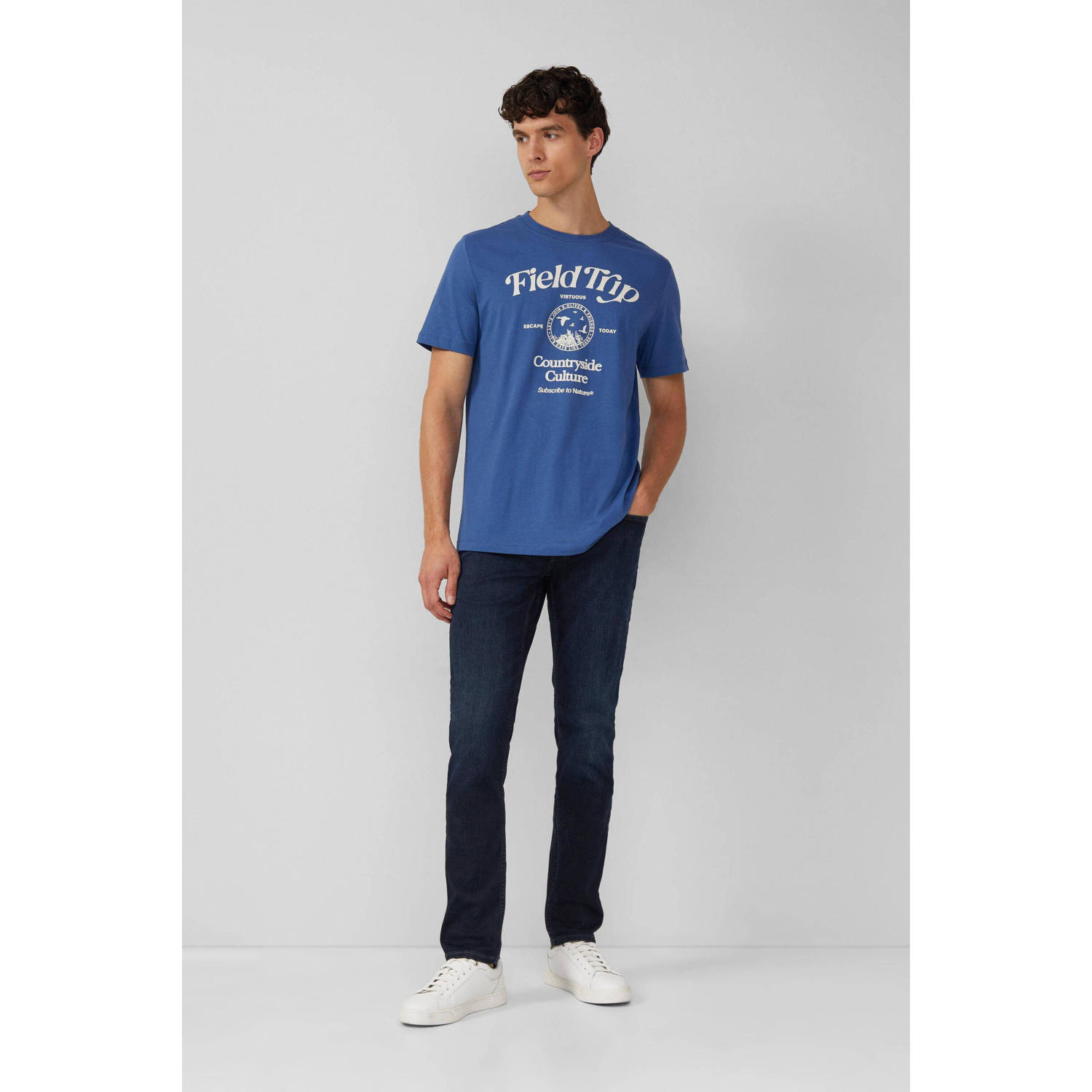 s.Oliver regular T-shirt blauw