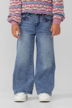 high waist regular fit jeans medium blue denim