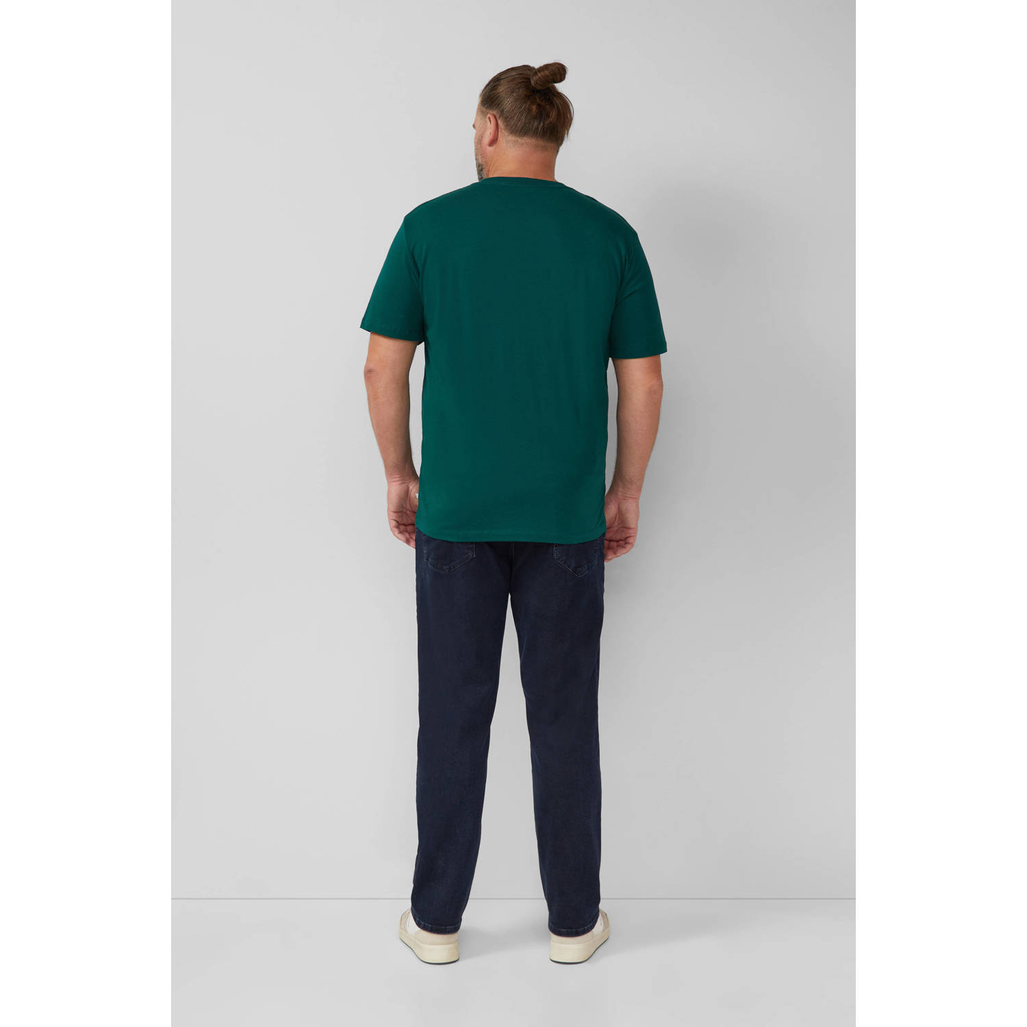 s.Oliver Big Size regular T-shirt donkergroen