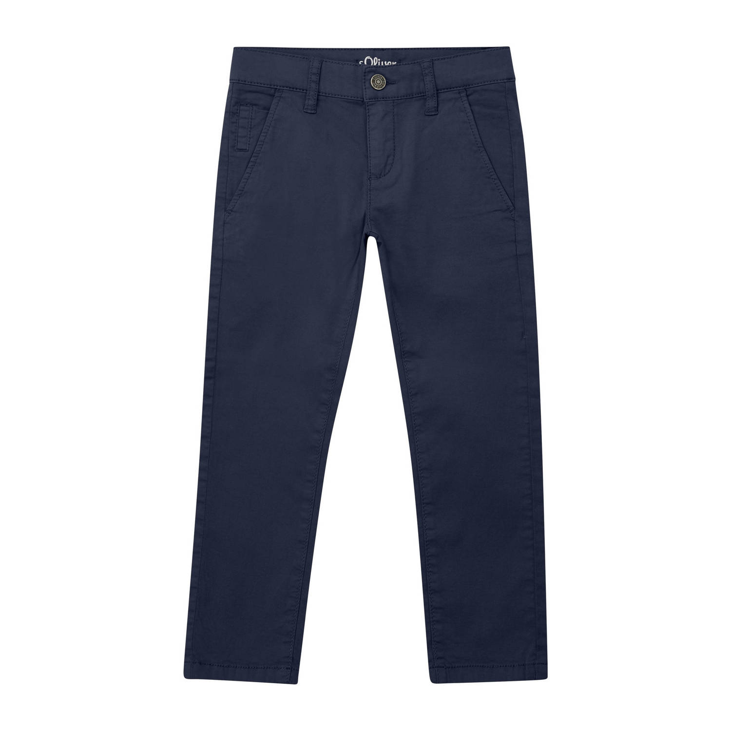 S.Oliver slim casual broek donkerblauw