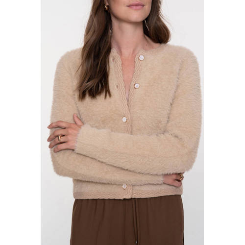 Geisha gebreid vest beige afbeelding