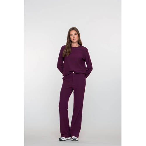 Geisha flared regular waist pantalon donkerpaars afbeelding
