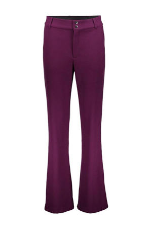 flared regular waist pantalon donkerpaars