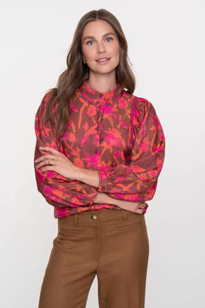 gebloemde blouse fuchsia