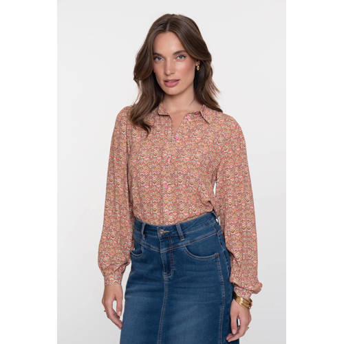 Geisha blouse roze met lurex afbeelding