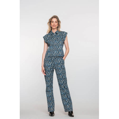 Geisha straight high waist casual broek blauw afbeelding