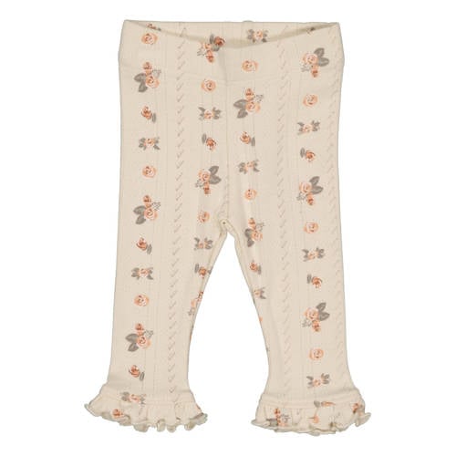 LEVV Newborn regular gebloemde casual broek beige afbeelding