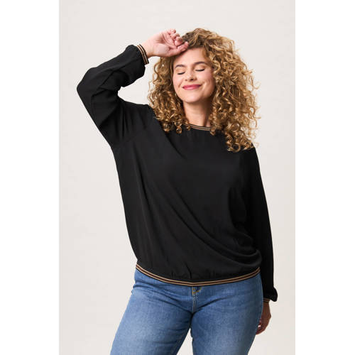 Miss Etam Plus sweater zwart met lurex afbeelding