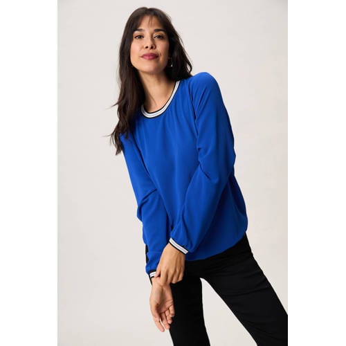 Miss Etam gebreide trui blauw met lurex afbeelding