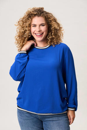 gebreide trui blauw met lurex