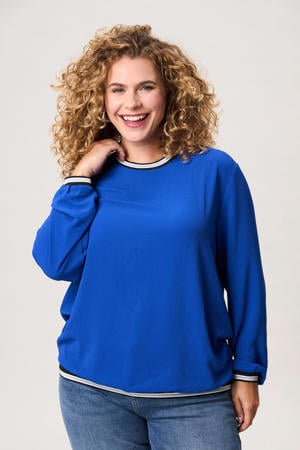 gebreide trui blauw met lurex