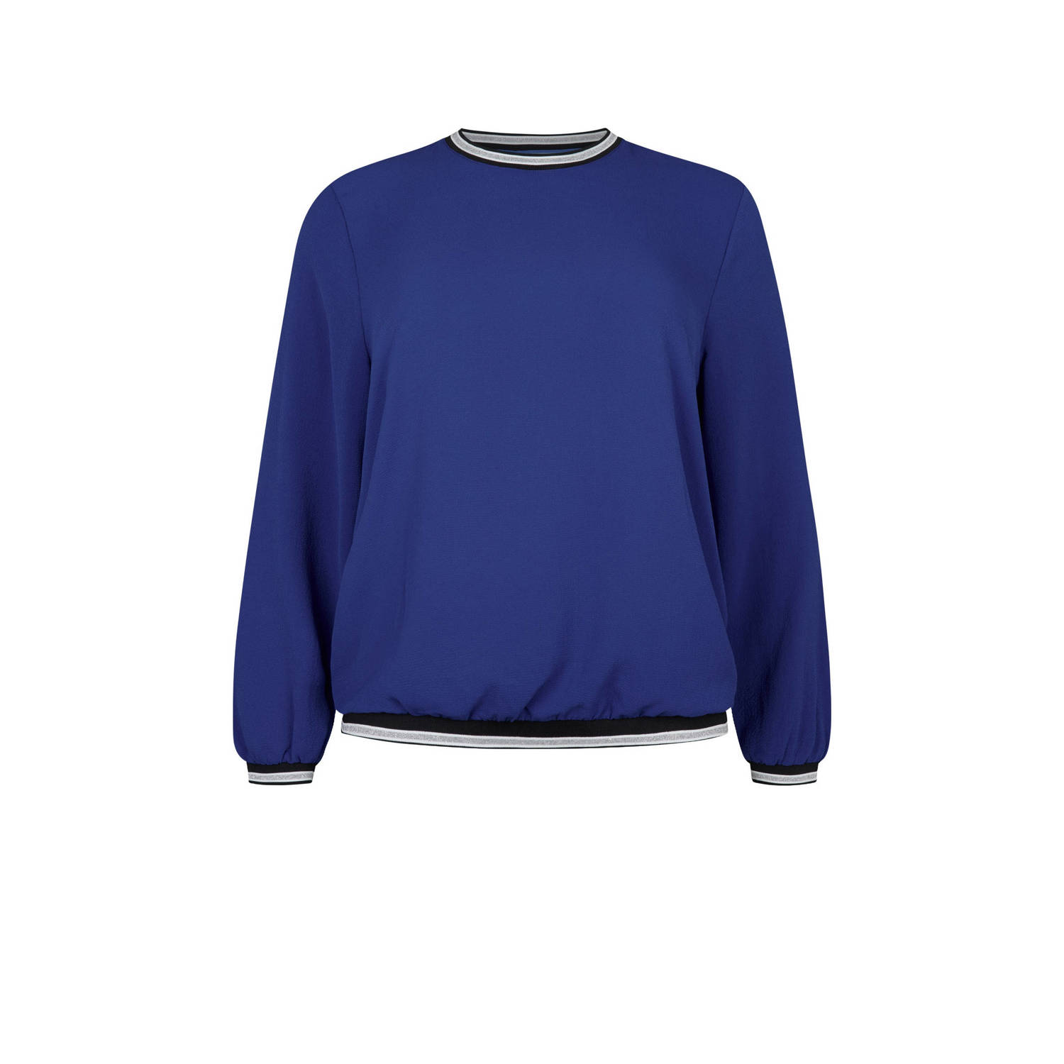Miss Etam Plus gebreide trui blauw met lurex