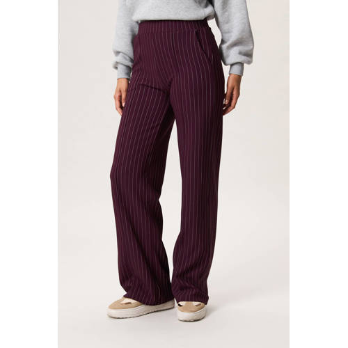Miss Etam wide leg high waist pantalon donkerpaars afbeelding