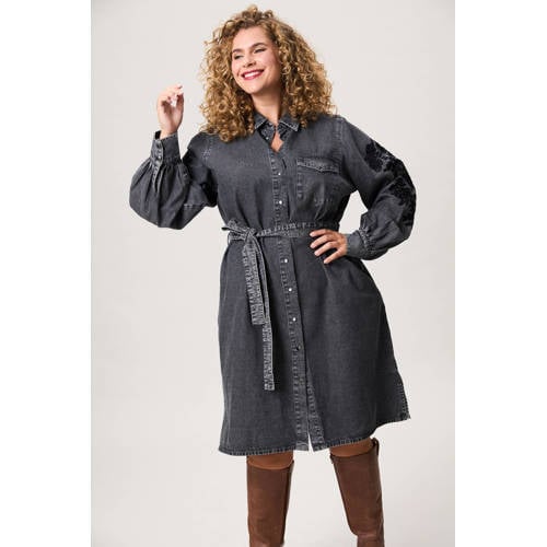Miss Etam Plus denim spijkerjurk grey denim afbeelding