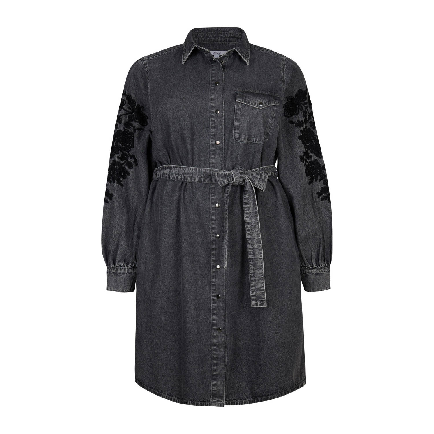 Miss Etam Plus denim spijkerjurk grey denim