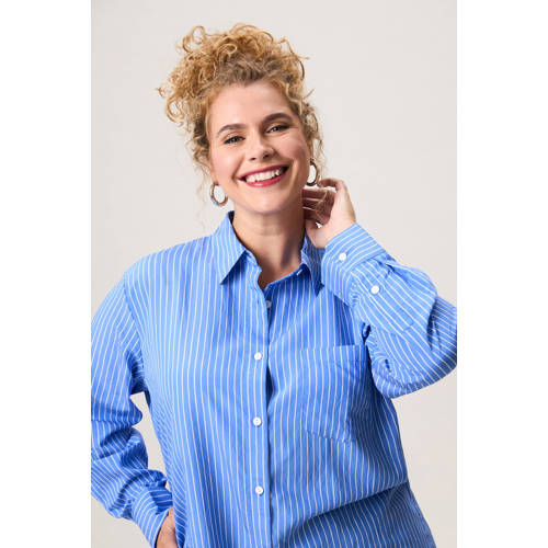 Miss Etam Plus blouse lichtblauw afbeelding