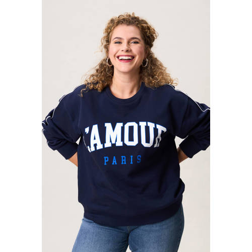 Miss Etam Plus sweater donkerblauw afbeelding