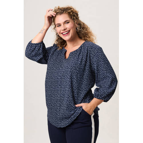 Miss Etam Plus blousetop donkerblauw afbeelding