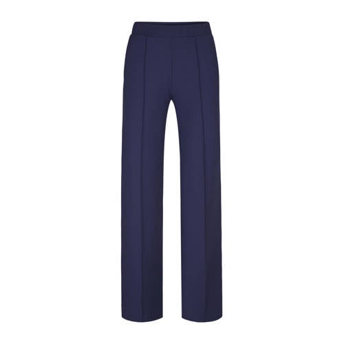Miss Etam straight high waist casual broek donkerblauw afbeelding