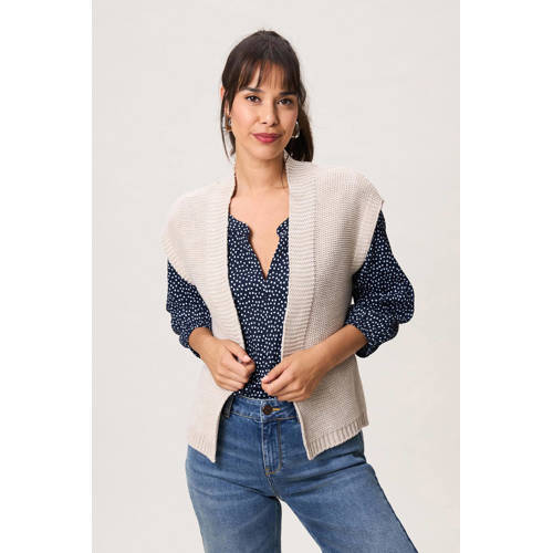 Miss Etam gebreid vest beige afbeelding