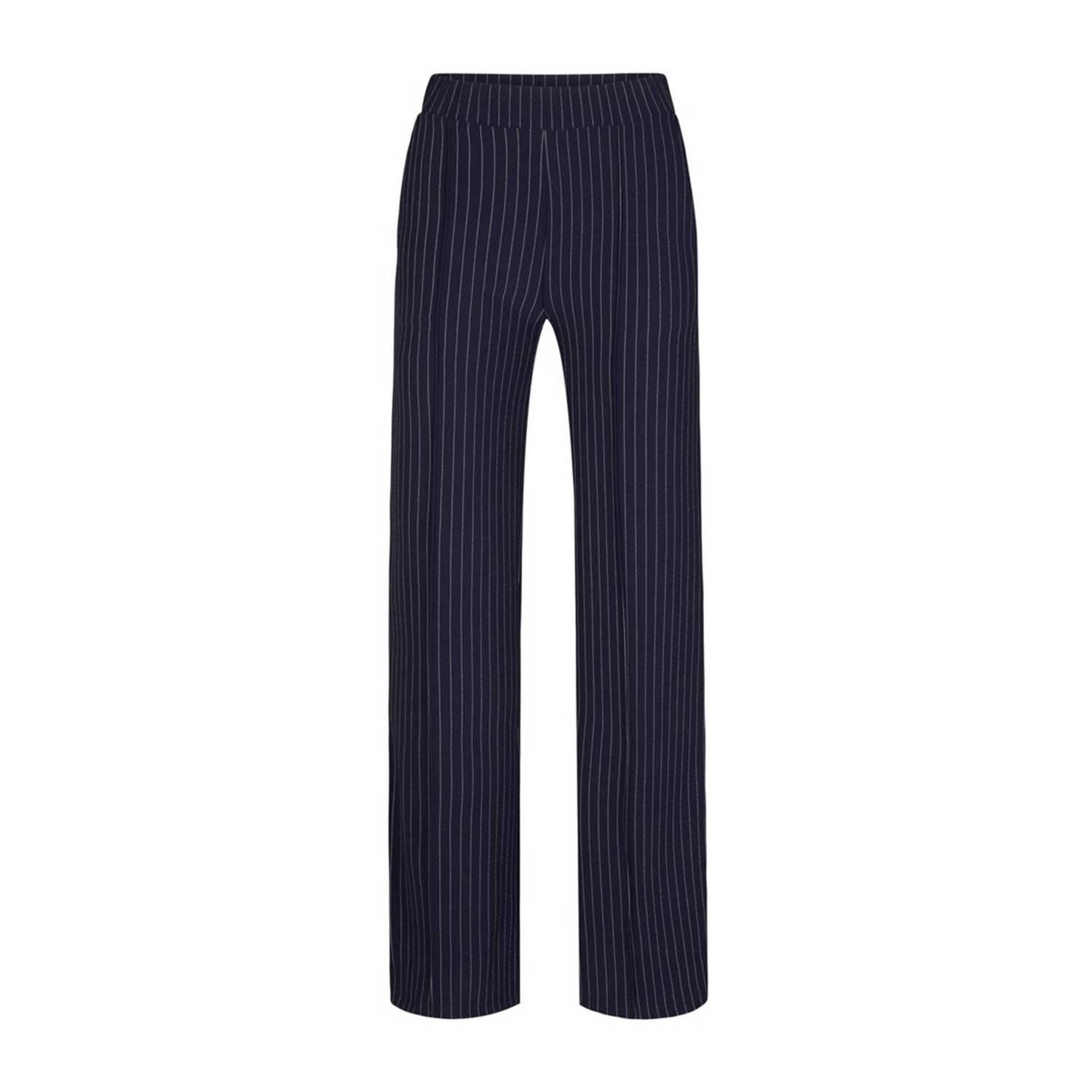 Miss Etam wide leg high waist pantalon donkerblauw
