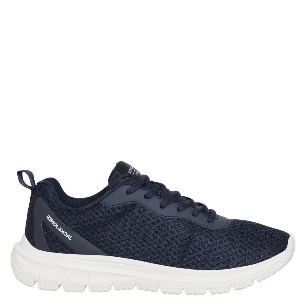 Donkerblauwe heren JACK & JONES Jfwtaylor Mesh Sneaker Ot Ln sneakers met veters