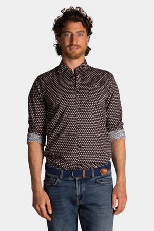 regular casual overhemd donkerblauw