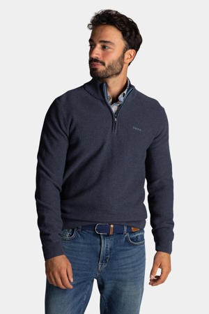 trui met ingebreid patroon donkerblauw