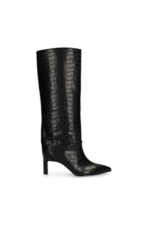 hoge laarzen met crocoprint zwart