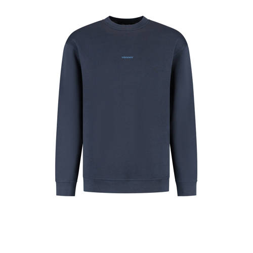 Vänner sweater met backprint donkerblauw afbeelding