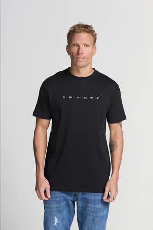 regular T-shirt zwart