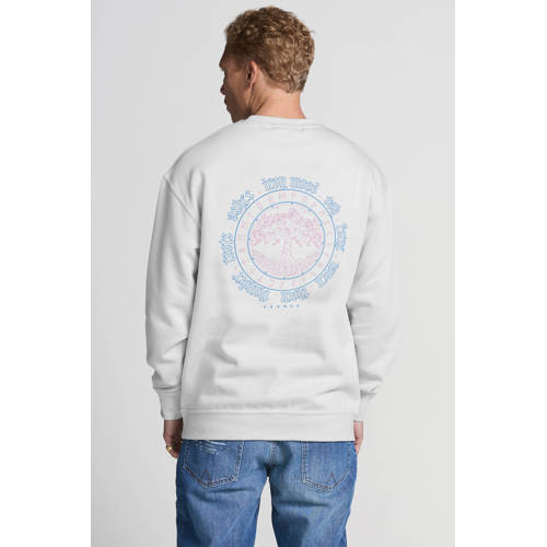 Vänner sweater met backprint grijs afbeelding