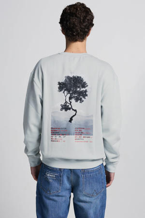 sweater met backprint grijs