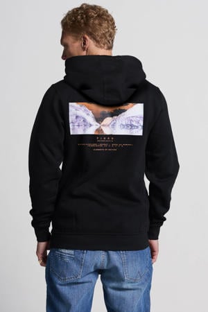 hoodie met backprint zwart