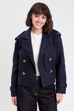 manteljas donkerblauw
