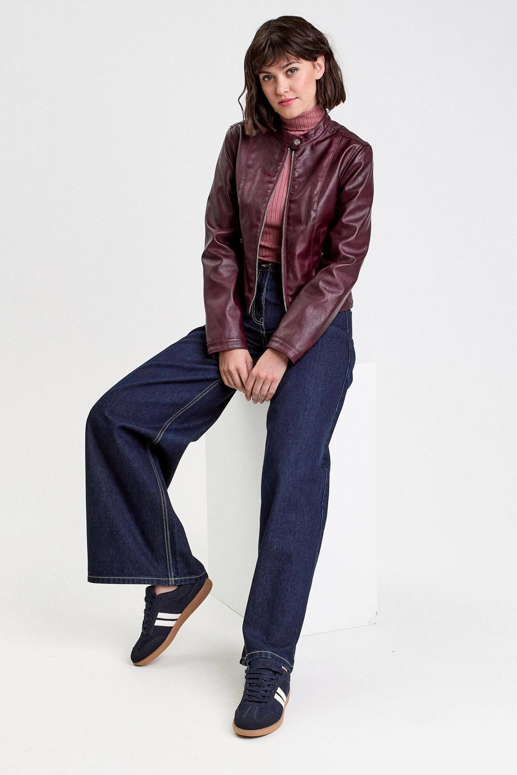 Oudroze dames Cache Cache coltrui van viscose met effen en lange mouwen