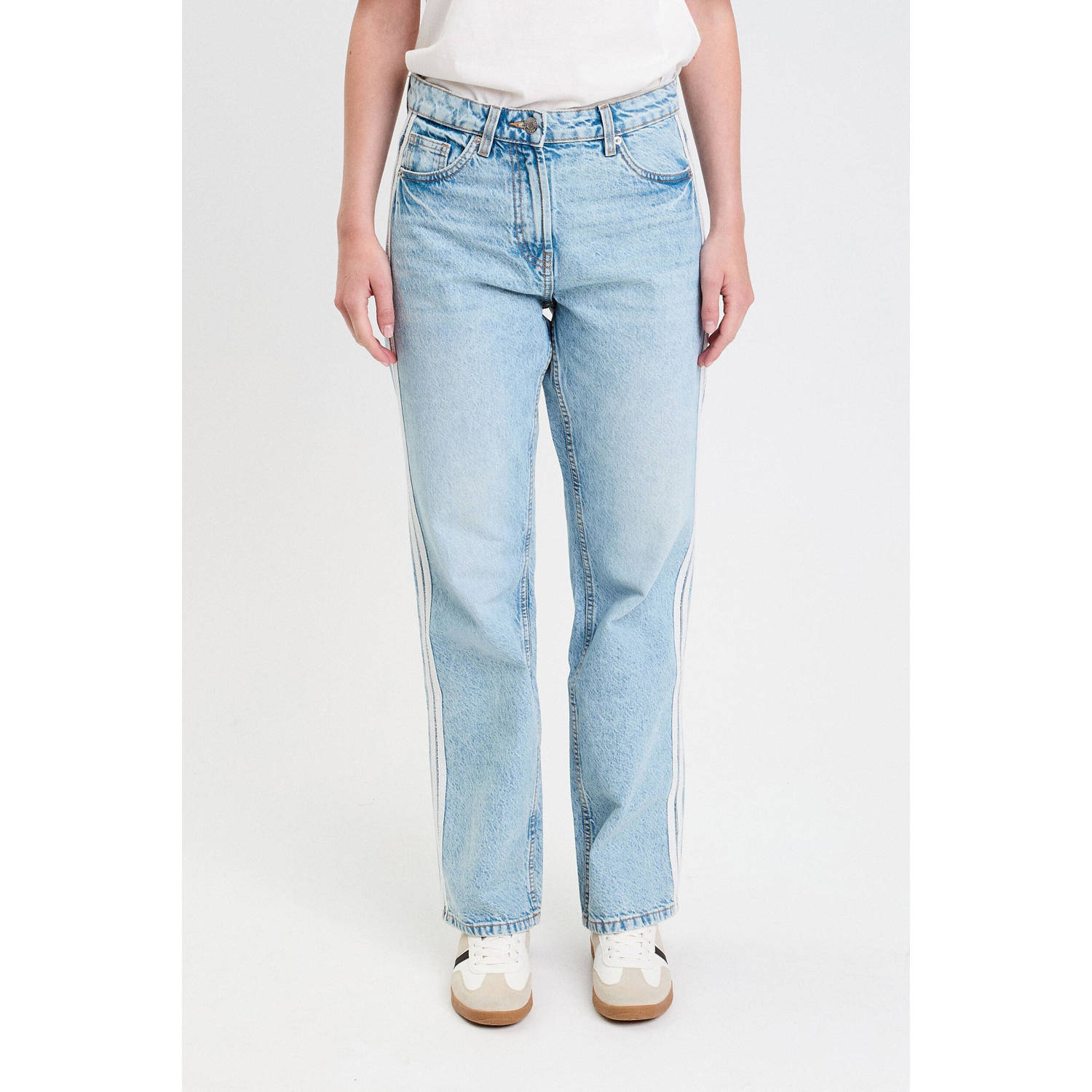 Cache high waist straight leg jeans lichtblauw