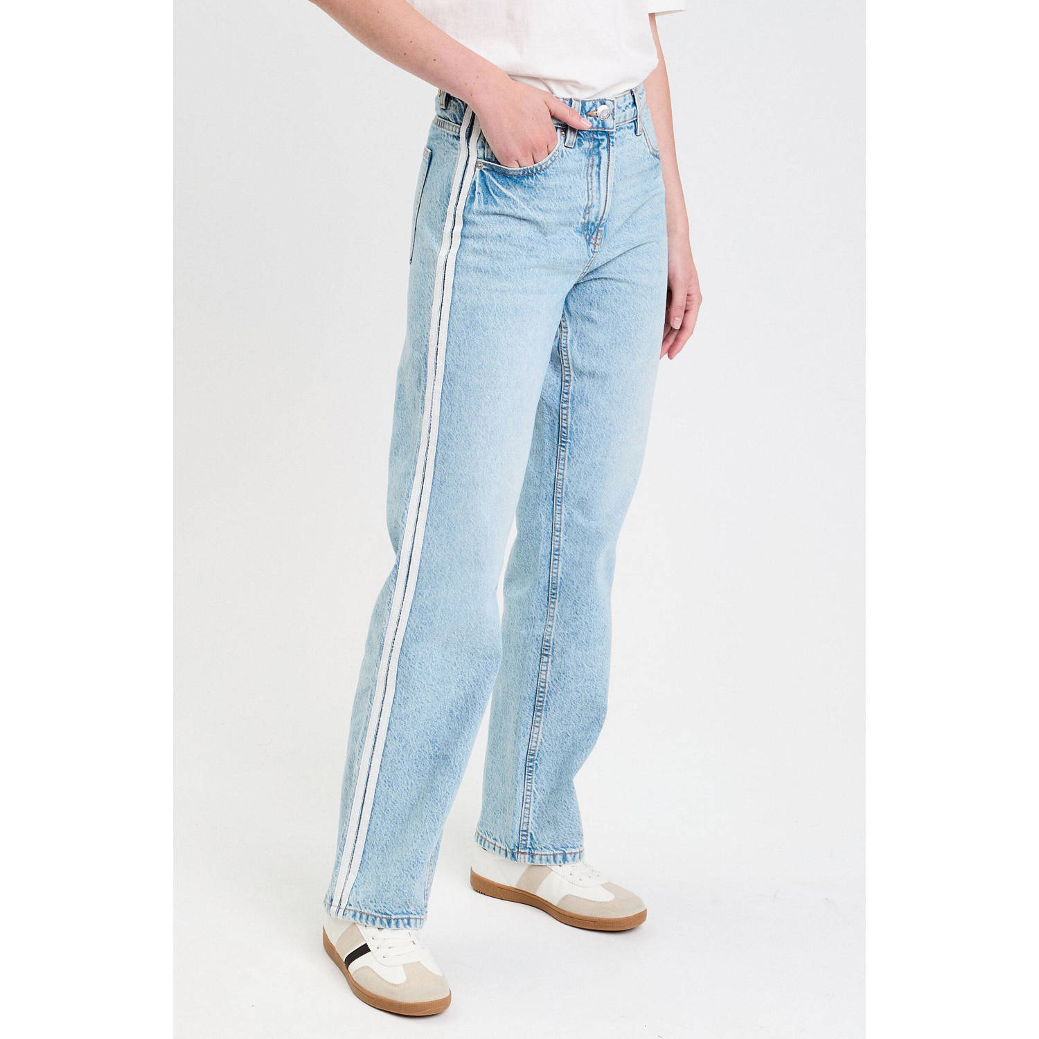 Cache high waist straight leg jeans lichtblauw
