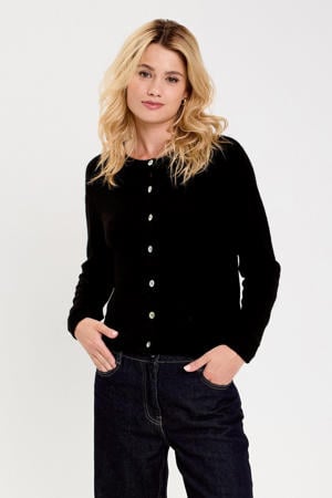 gebreid vest met wol zwart