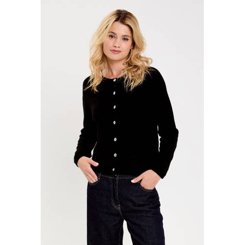 Cache Cache gebreid vest met wol zwart afbeelding