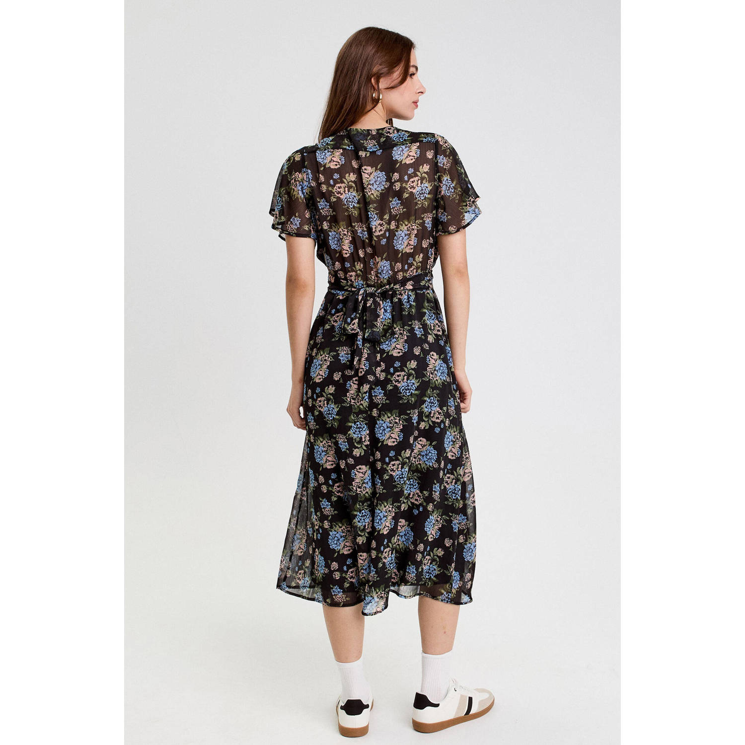 Cache midi jurk zwart