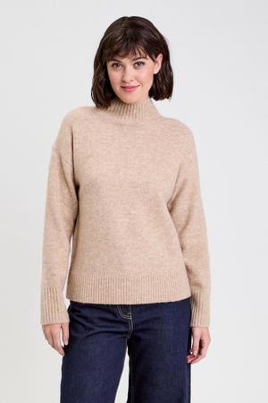 gebreide trui met wol beige