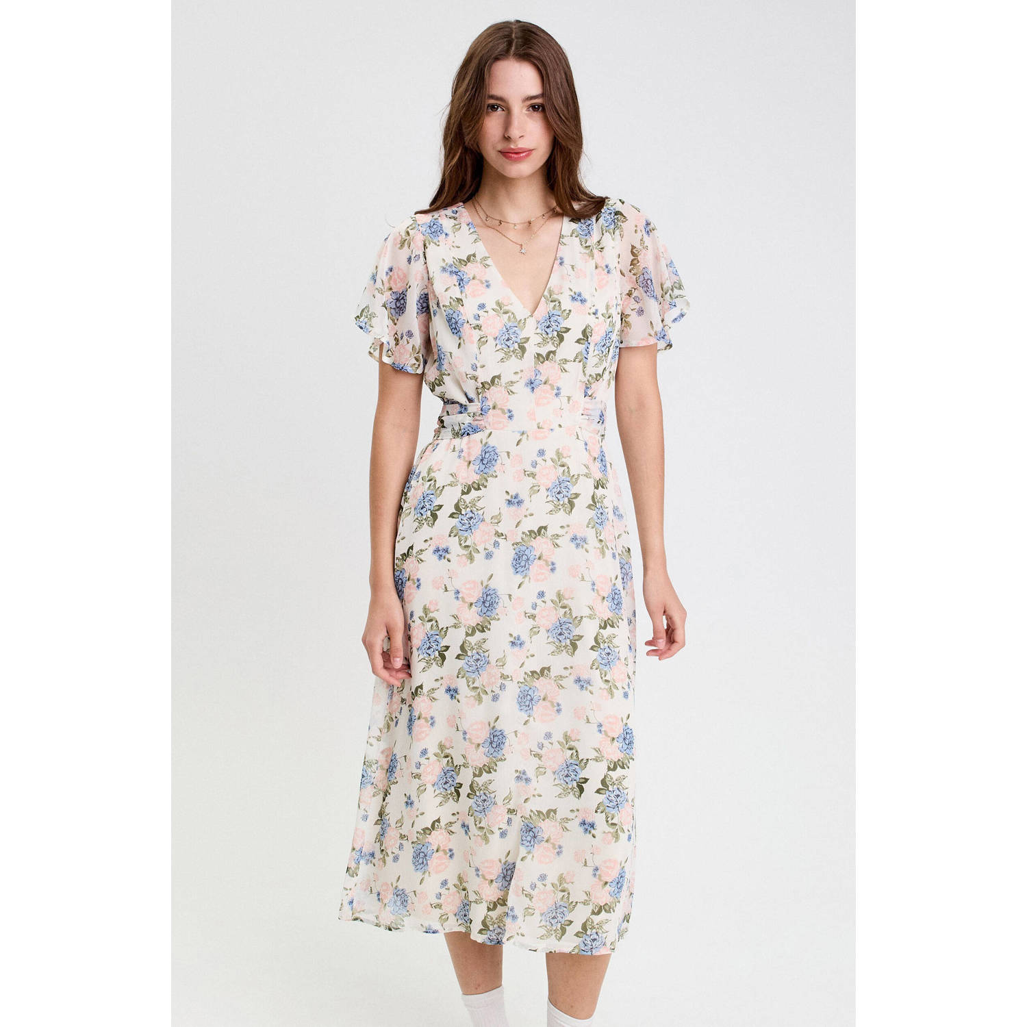Cache midi jurk wit