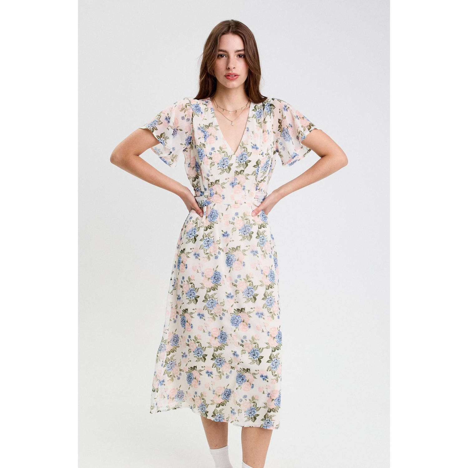 Cache midi jurk wit
