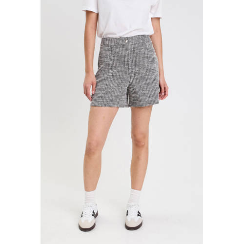 Cache Cache tweed regular high waist casual short grijs afbeelding