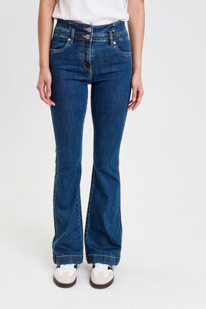 flared jeans medium blue denim